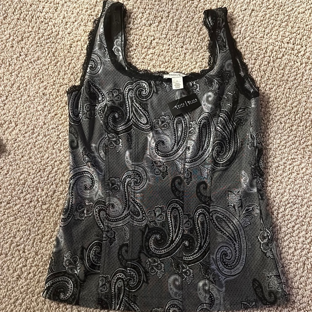 White House Black Market Lace Trimmed Tank!